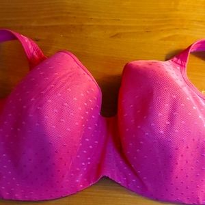 Cacique Pink 40G Molded Cup Bra mesh overlay